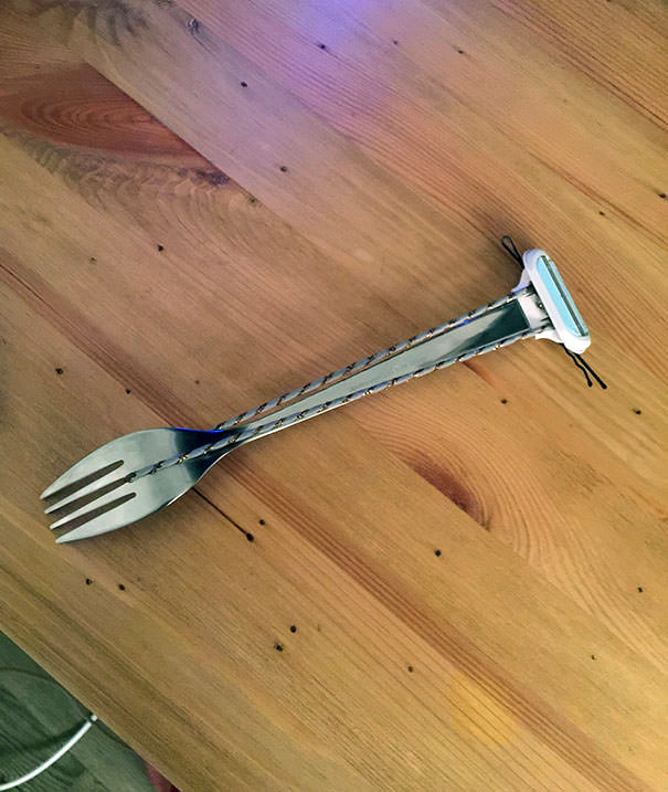 Girlfriend Forgot Her Razor, But Not The Refills. I MacGyver