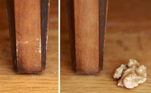 Clever ideas: use a walnut to heal furniture scratches
