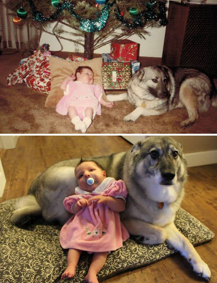 My Wife And Her Pupper 30 Years Ago, And Our Daughter And Her Pupper