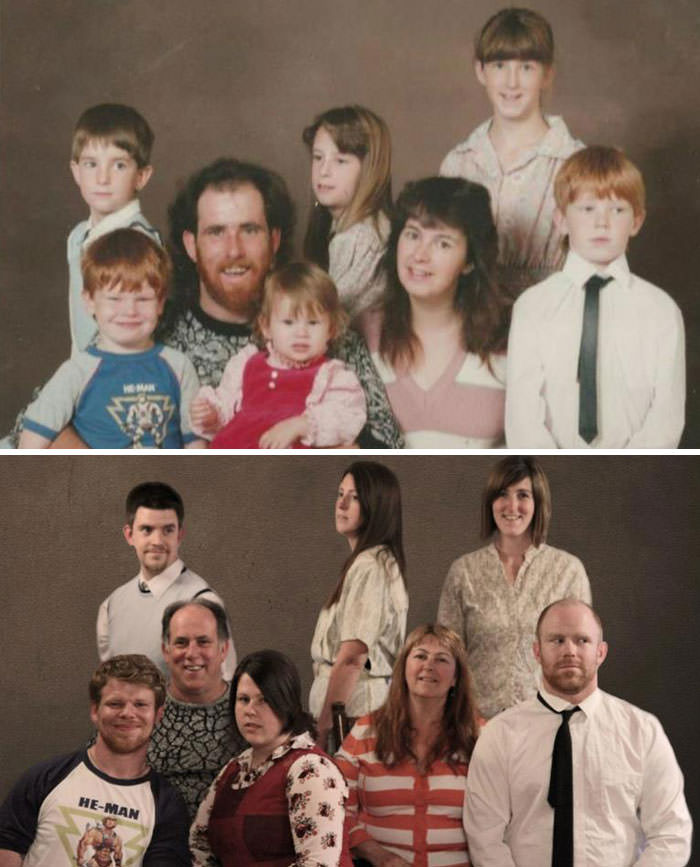 23 Years Later, And A Lot Less Hair... Our Family Photo Re-Creation!