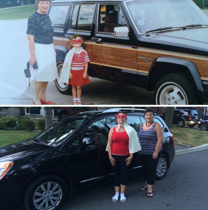 My Sister Was A Superhero On Her First Day Of Kindergarden. Now Her First Day Of Being A Kindergarden Teacher 23 Year Later