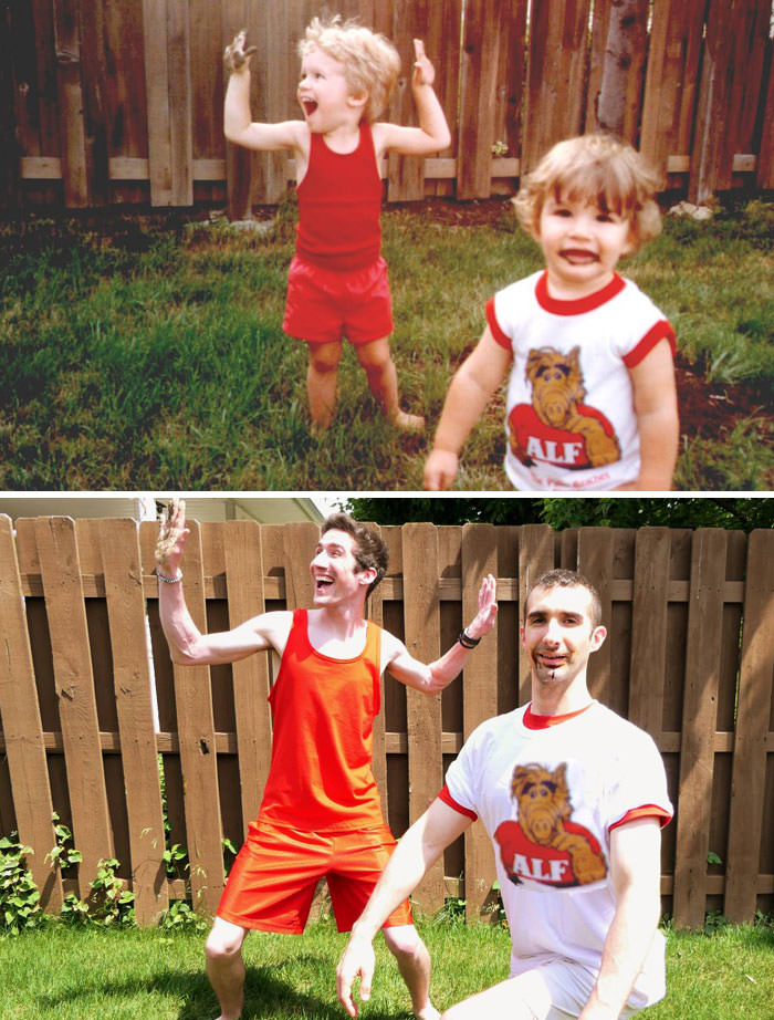 My Brother And I Recreated Pictures 25 Years Later For Our Mom