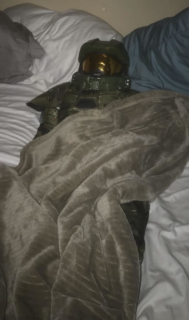  My 5-Year-Old Fast Asleep. Second Night He Has Slept In This Costume