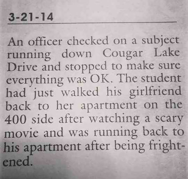 Actual Police Report From My University