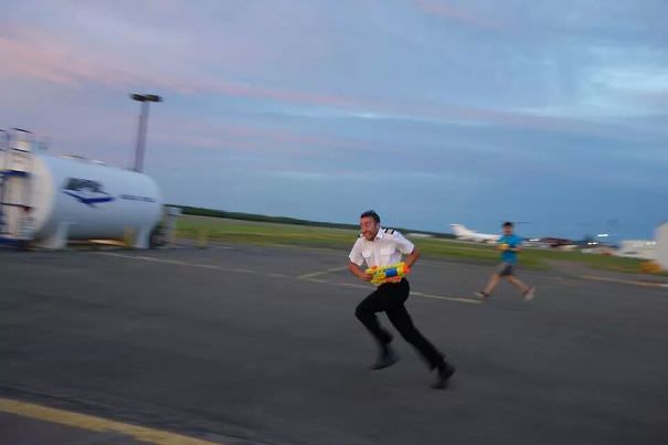  My Friend Is A Pilot, He Said When They Get Bored They Have Water Gun Fights