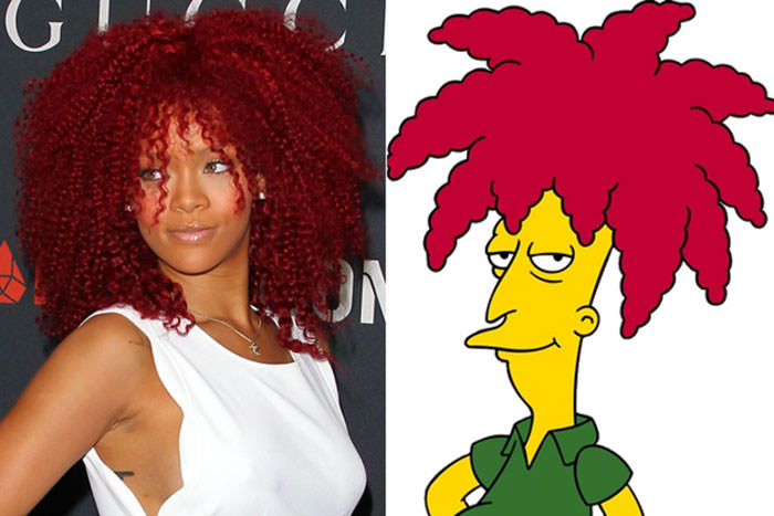  Rihanna And Sideshow-Bob From "The Simpsons"