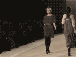 models fall over cat walk