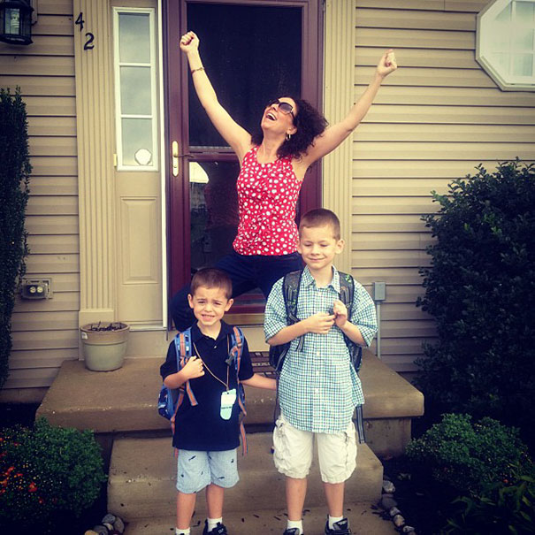Parents celebrate the day their kids go back to school