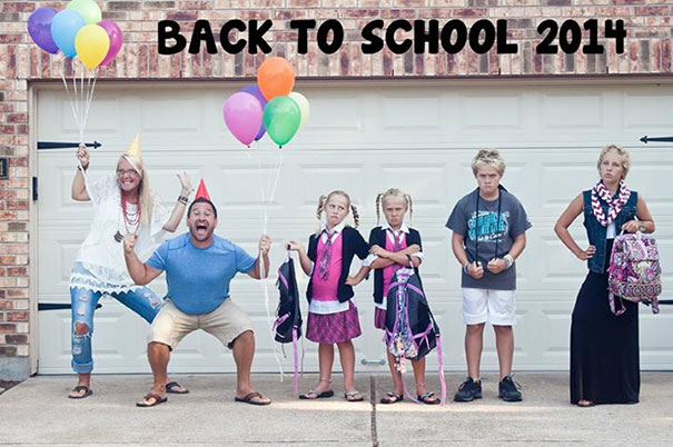 Parents celebrate the day their kids go back to school