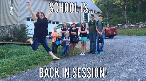 Parents celebrate the day their kids go back to school