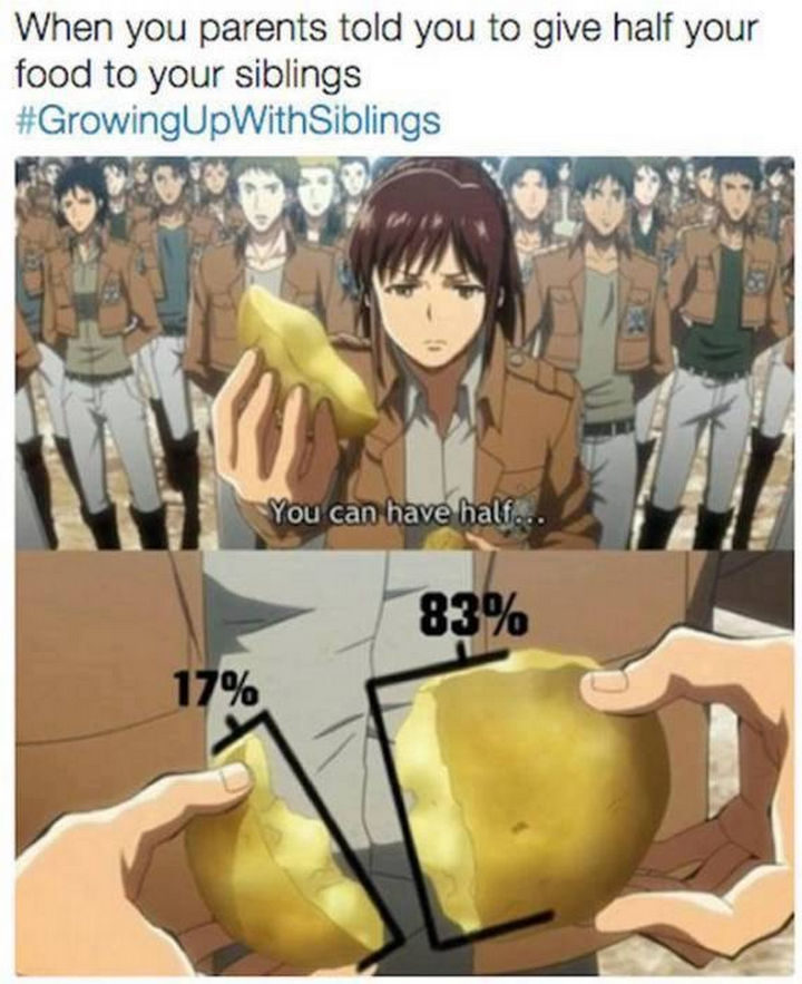 19 Photos of Growing Up With Siblings - You learned that sharing is caring.