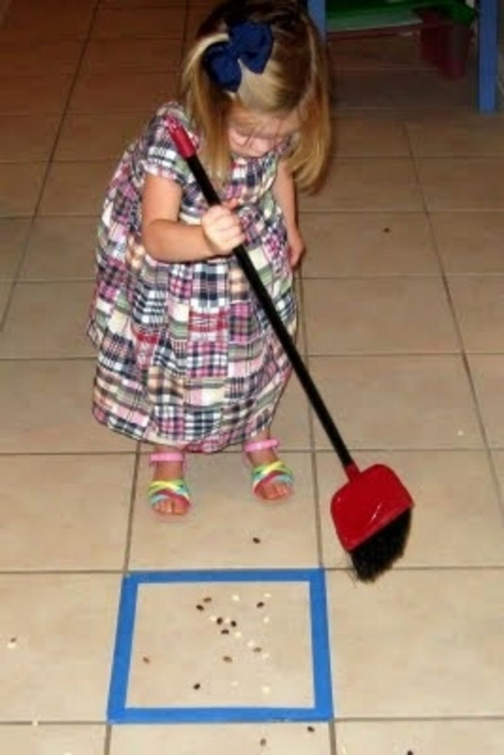24 Life Hacks for Kids - Make cleaning fun by turning into a game.