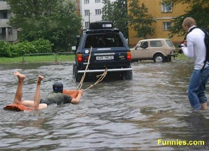 51 Crazy Life Hacks - Some people know how to turn flooding into a sport.