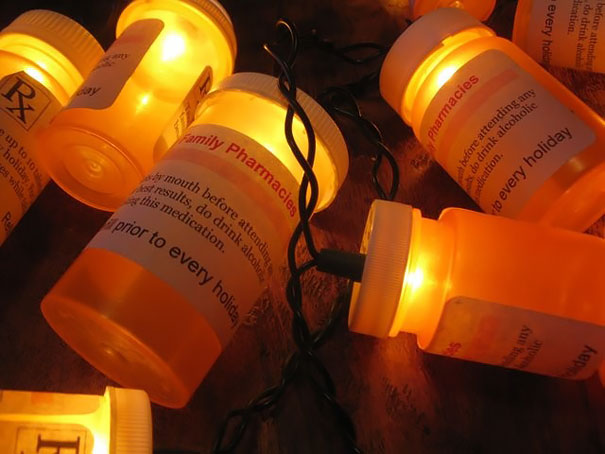 Christmas Light Prescription Bottles