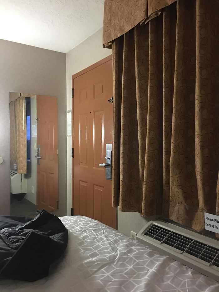 The Mirror In My Hotel Room Let’s Anyone Look In On The Bed, Even With The Curtains Closed