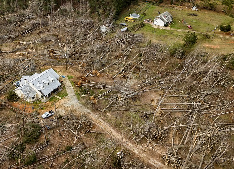 Drone Footage Shows Perfectly Intact Home Surviving Deadly