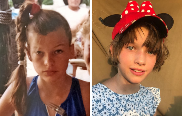 12 Pares de famosos y sus hijos a la misma edad (La hija de Milla Jovovich es su copia exacta)