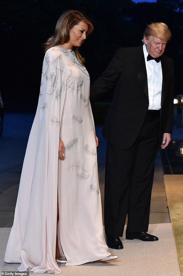 Melania Trump Dazzled In A $4,490 J. Mendel Gown For Dinner At The ...