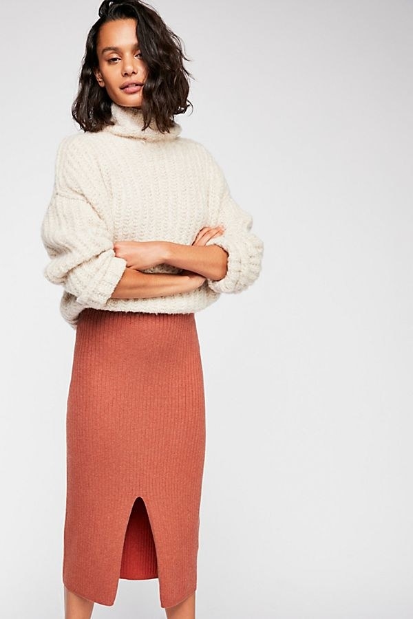 Promising review: &quot;Let me just say that I bought the golden heather and the black skirt. It&#x27;s so comfortable. I am in between a L and XL in skirts, and the large fit perfect. This skirt is classy to wear to work or dress down with your Chucks and a fun tee. I will get lots of wear out of this crucial garment. Maybe I should order the green too? You won&#x27;t be disappointed.&quot; —Honeybee72Price:  (available in sizes XS-L and in five colors)