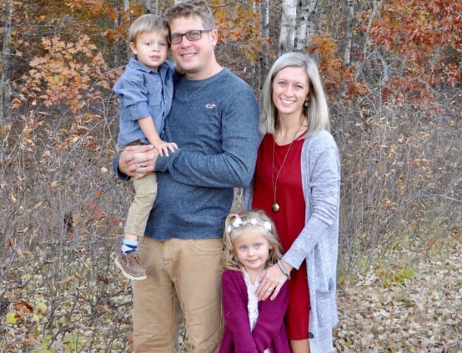 Christopher and Rebecca Groenwold with their two children, Haven, 6, and Cohen, 4.