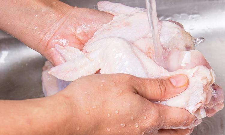 Image result for washing your chicken before cooking