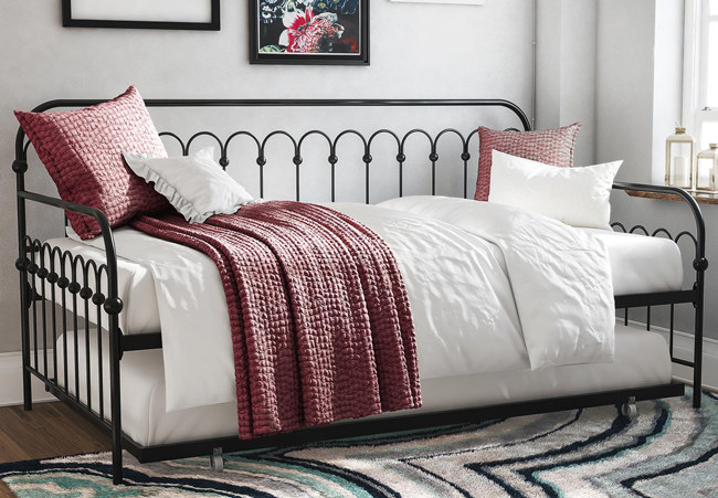 Promising review: “I needed a bed for my guest room for Christmas company. This bed fits perfectly in my spare room. It was easy to put together and looks great! I use it in my spare room that I also use as an office. I love that it comes with a trundle bed, which was a must for me.” —FrankieMarie
Price: 3.36+ (available in two colors)