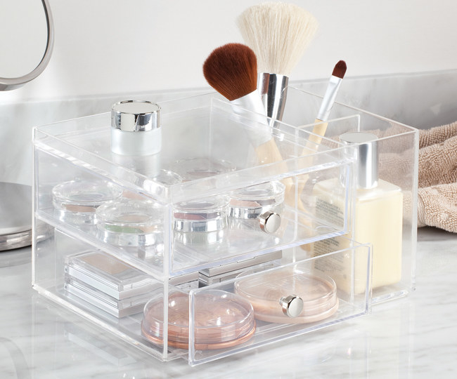 Promising review: &quot;I bought this product to help me organize my makeup, and it works great! The side compartments are great for standing up brushes, mascara, etc., and the overall clear look helps you to see where everything is. The drawers are roomy and can fit several things. So far I love my purchase!&quot; —Haley Price: .97