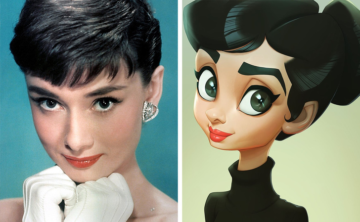 Un artista realiza versiones animadas de las celebridades, y los resultados son sorprendentes