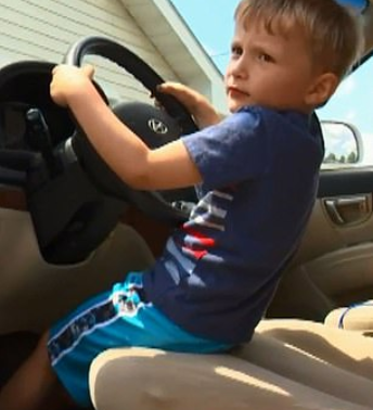 A Four-year-old Boy Drove The Car Of His Great Grandfather To A Gas ...