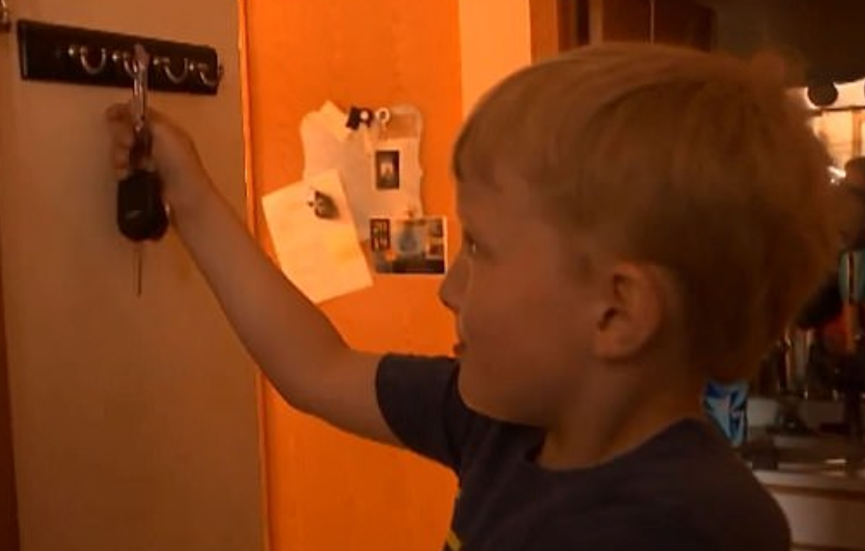 The cheeky tyke swiped his great-grandmother