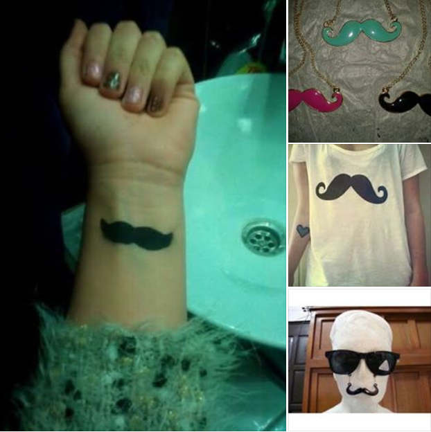 bigotes con lentes y tatuaje y bigote 