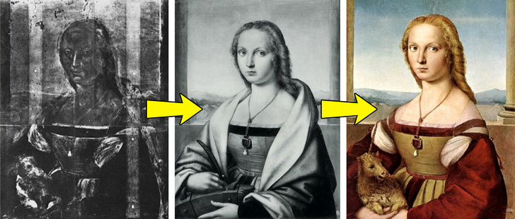 9 Pinturas famosas que esconden imágenes completamente diferentes debajo de sus capas de pintura (La Gioconda original es impresionante)