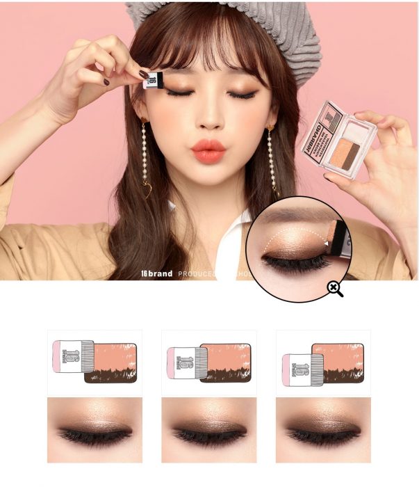 chica asiatica con boina y sombras para los ojos