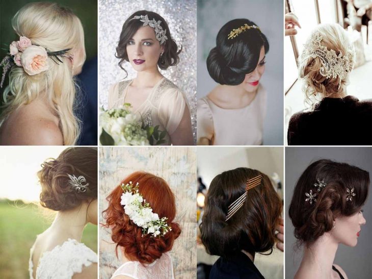 peinados vintage con flores