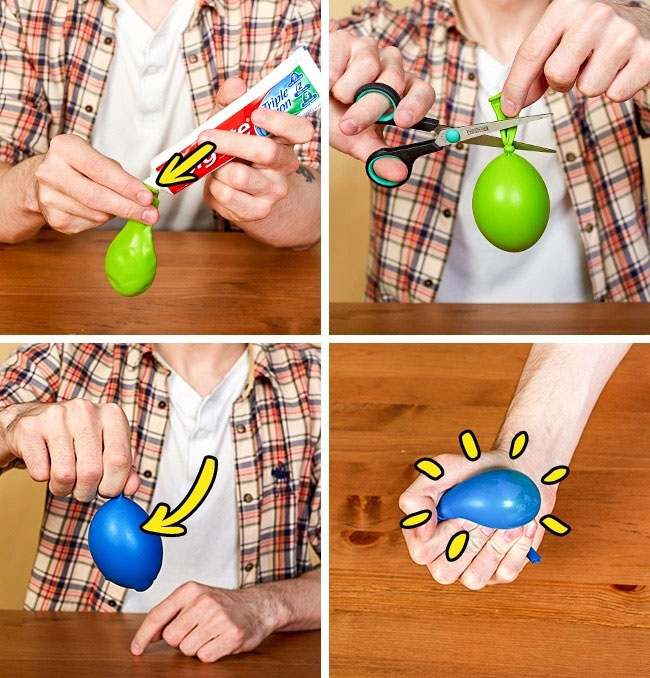 pelota estrés harina globos