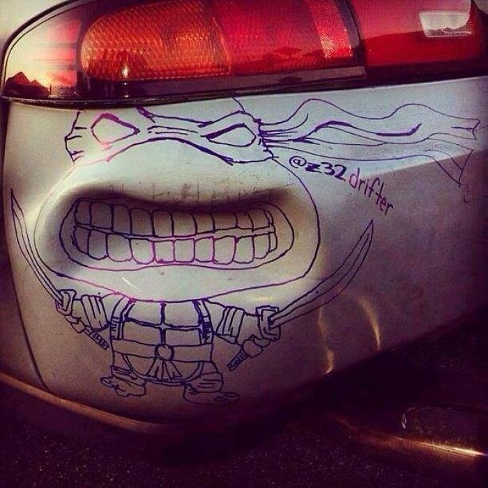My Ninja Turtles Drawing On A Bumper Dent My Ninja Turtles Drawing On A Bumper Dent