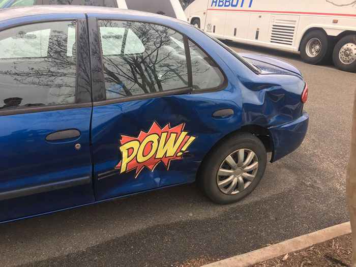 The Way The Owner Of This Car Dealt With His Dent The Way The Owner Of This Car Dealt With His Dent