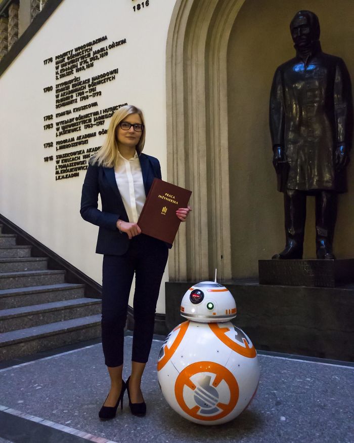 Student In My Country Made Mostly 3D Printed 1:1 Moveable Bb-8 Model As Her Engineer's Thesis As Final Work Ending Her Studies. She Also Programmed An App Which Let You Control The Robot Student In My Country Made Mostly 3D Printed 1:1 Moveable Bb-8 Model As Her Engineer