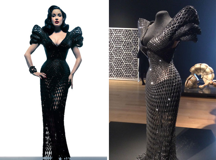 Fully-Articulated 3D Printed Mesh Gown, Worn By Burlesque Icon Dita Von Teese Fully-Articulated 3D Printed Mesh Gown, Worn By Burlesque Icon Dita Von Teese