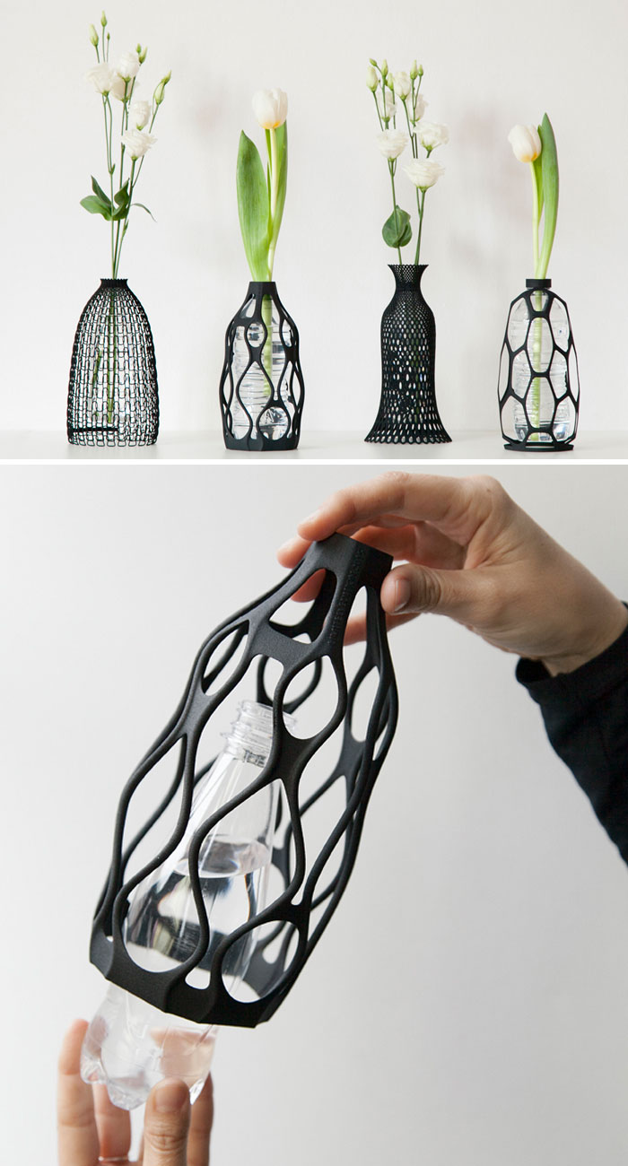 3D-Printed Vases That Give Plastic Bottles A Second Life 3D-Printed Vases That Give Plastic Bottles A Second Life