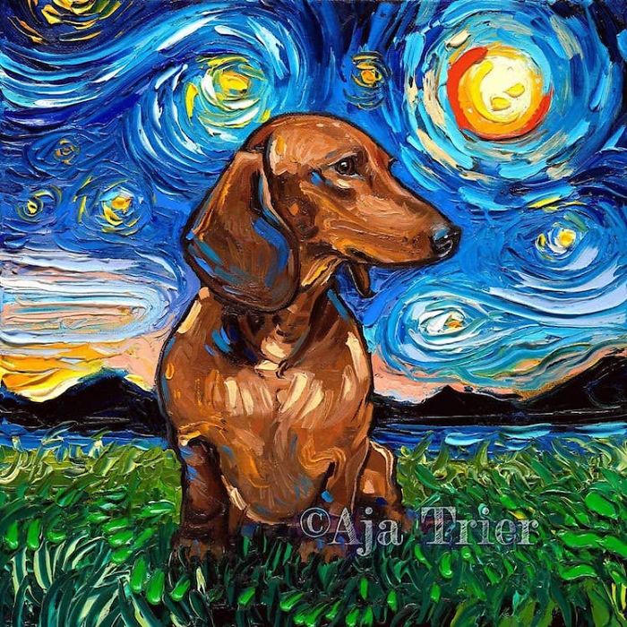 Van-Gogh-Starry-Night-Reimagined-Dogs-Paintings-Aja-Trier Van-Gogh-Starry-Night-Reimagined-Dogs-Paintings-Aja-Trier