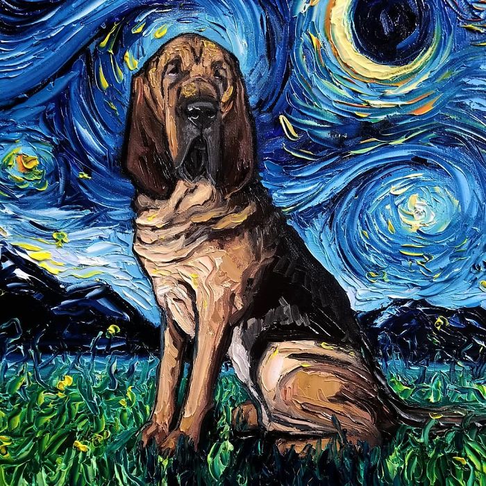Van-Gogh-Starry-Night-Reimagined-Dogs-Paintings-Aja-Trier Van-Gogh-Starry-Night-Reimagined-Dogs-Paintings-Aja-Trier