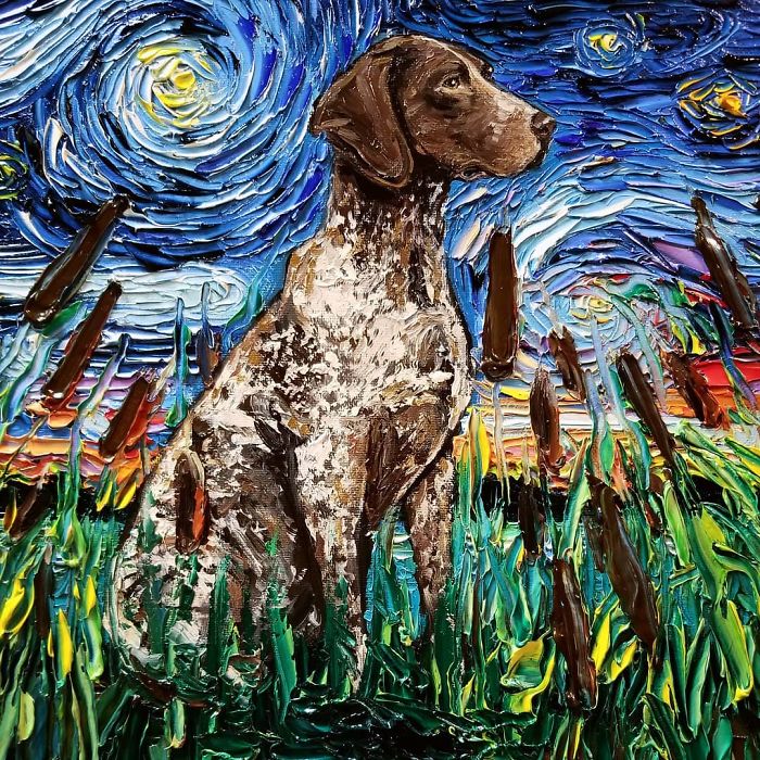 Van-Gogh-Starry-Night-Reimagined-Dogs-Paintings-Aja-Trier Van-Gogh-Starry-Night-Reimagined-Dogs-Paintings-Aja-Trier