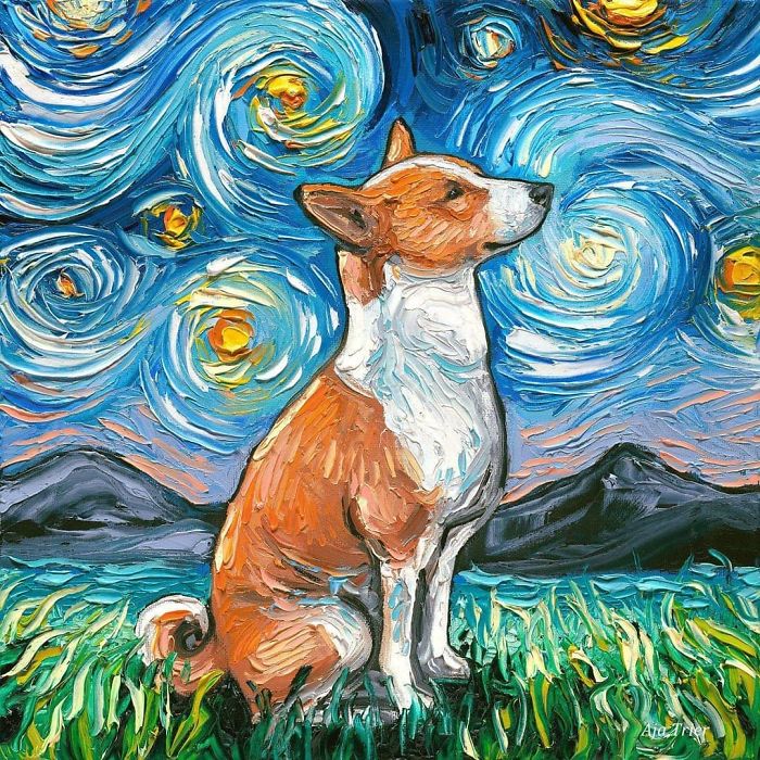 Van-Gogh-Starry-Night-Reimagined-Dogs-Paintings-Aja-Trier Van-Gogh-Starry-Night-Reimagined-Dogs-Paintings-Aja-Trier