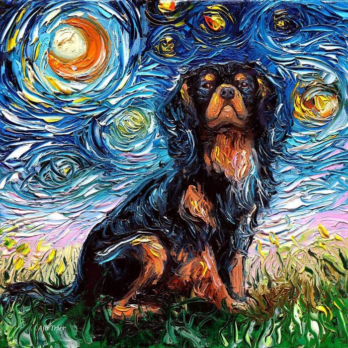 Van-Gogh-Starry-Night-Reimagined-Dogs-Paintings-Aja-Trier Van-Gogh-Starry-Night-Reimagined-Dogs-Paintings-Aja-Trier