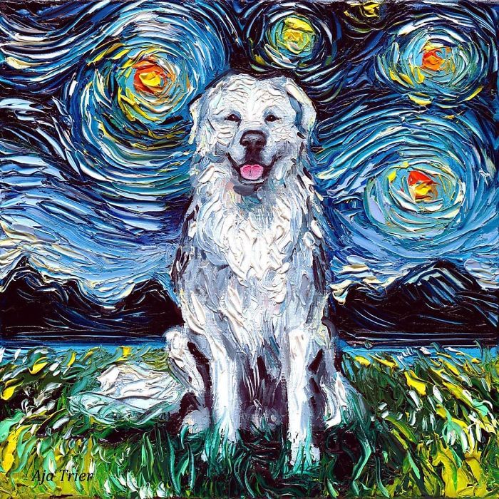Van-Gogh-Starry-Night-Reimagined-Dogs-Paintings-Aja-Trier Van-Gogh-Starry-Night-Reimagined-Dogs-Paintings-Aja-Trier