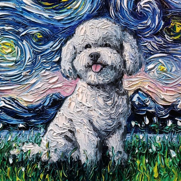 Van-Gogh-Starry-Night-Reimagined-Dogs-Paintings-Aja-Trier Van-Gogh-Starry-Night-Reimagined-Dogs-Paintings-Aja-Trier