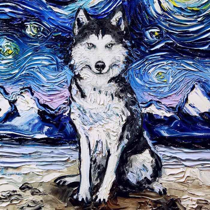 Van-Gogh-Starry-Night-Reimagined-Dogs-Paintings-Aja-Trier Van-Gogh-Starry-Night-Reimagined-Dogs-Paintings-Aja-Trier