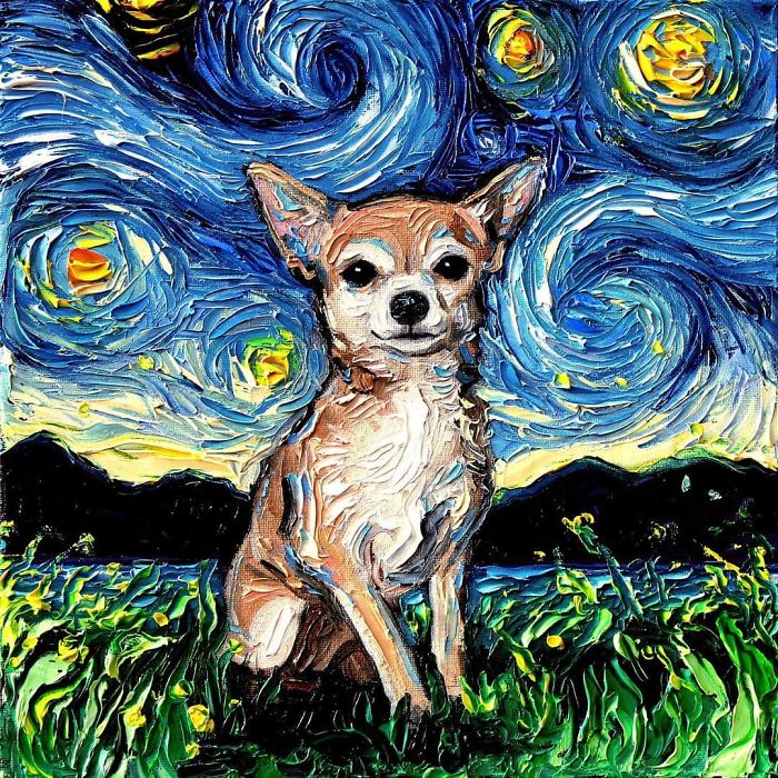 Van-Gogh-Starry-Night-Reimagined-Dogs-Paintings-Aja-Trier Van-Gogh-Starry-Night-Reimagined-Dogs-Paintings-Aja-Trier