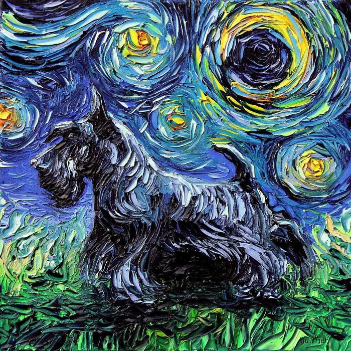 Van-Gogh-Starry-Night-Reimagined-Dogs-Paintings-Aja-Trier Van-Gogh-Starry-Night-Reimagined-Dogs-Paintings-Aja-Trier
